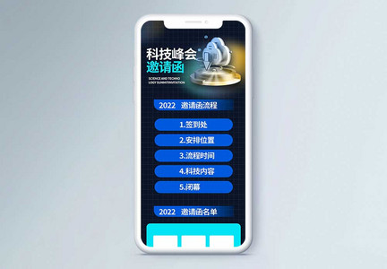 科技峰会邀请函营销长图图片