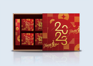 红色创意2023年新年包装礼盒图片