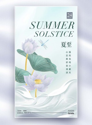 大气简约夏至节气海报图片