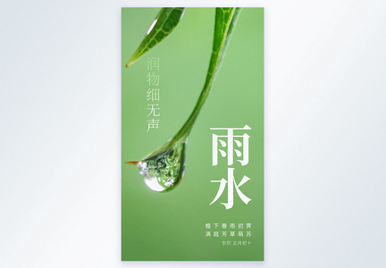 雨水节气摄影图海报图片