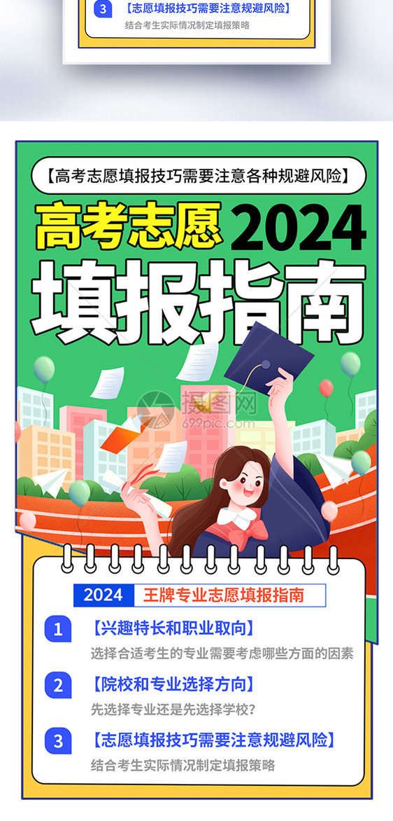 2024高考志愿填报指南全屏海报图片