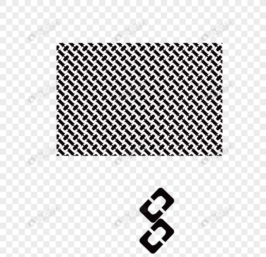 黑白锁链欧美锁纹布料图案