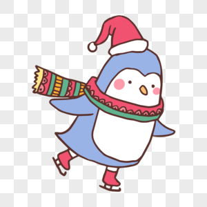 滑冰的企鹅图片