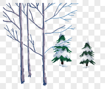 冬天里的树图片