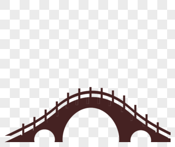 拱桥卡通水上桥高清图片
