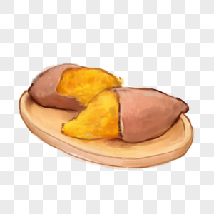 烤红薯地瓜插画高清图片