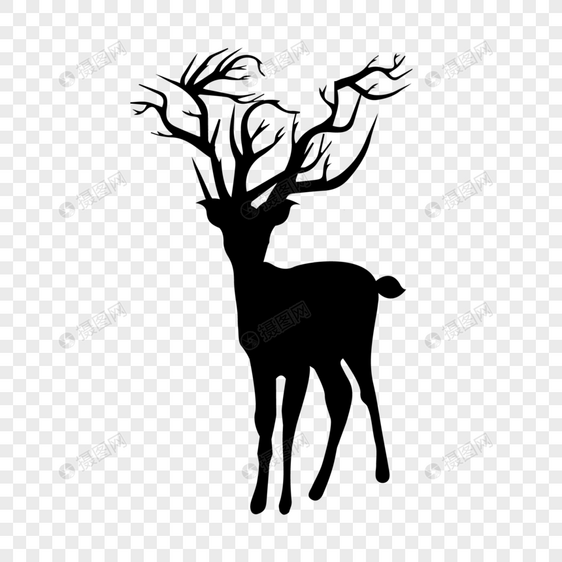 剪影麋鹿