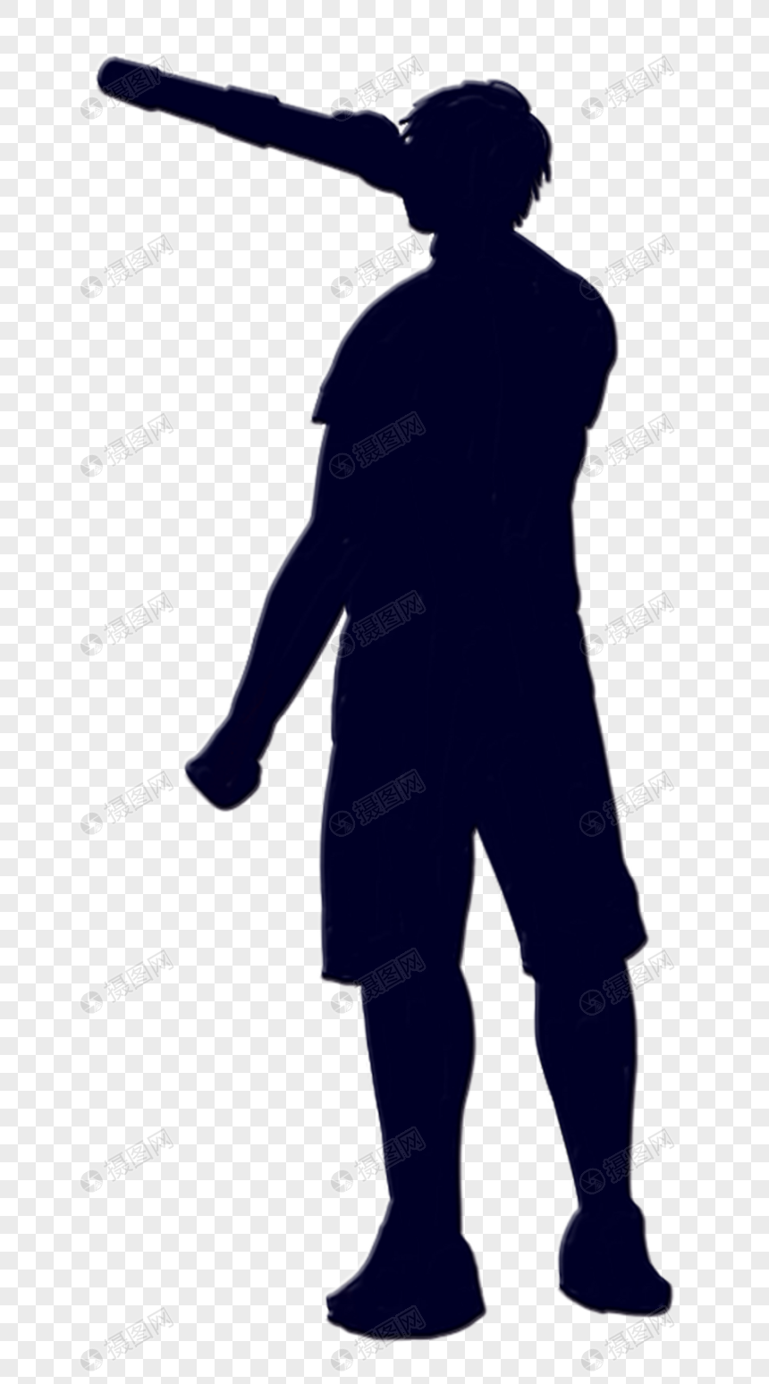 望远的男孩剪影