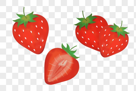 手绘水果草莓四季高清图片
