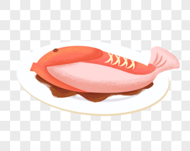 美食插画鱼肉粉高清图片