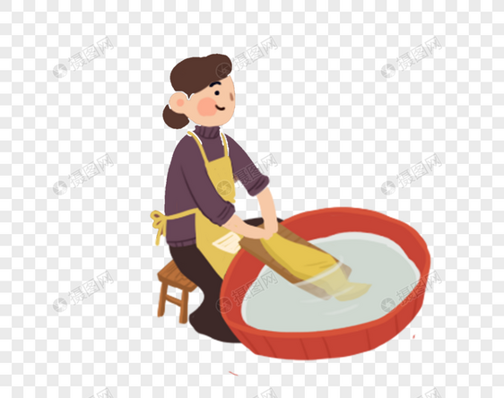 洗衣服的母亲