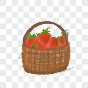 装着草莓的篮子高清图片