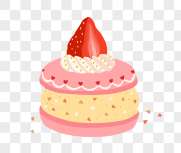 草莓蛋糕可爱卡通蛋糕高清图片