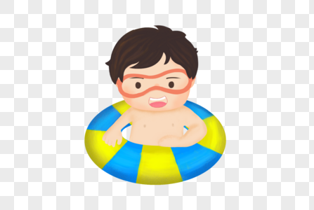 游泳的小男孩高清图片