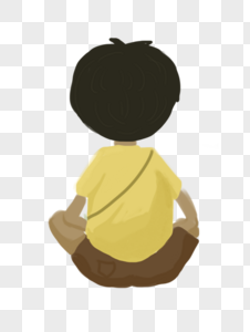 坐着男孩背影图片