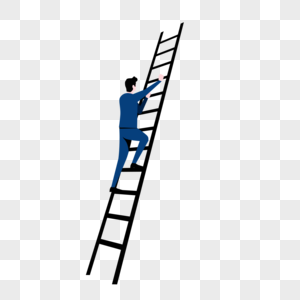 商务苦恼爬梯子的男士素材