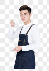 年轻咖啡师烘培师形象图片