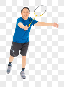 打羽毛球的老年人图片