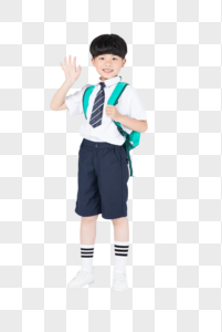 背着书包准备上学的小男生男孩图片