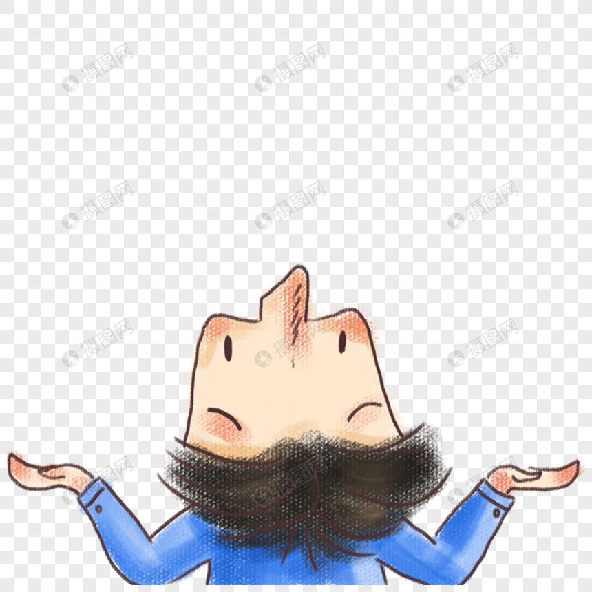 免抠元素 手绘/卡通元素 仰望男孩.png