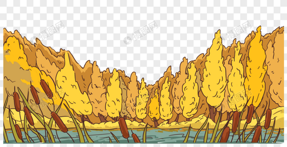 金秋树林图片