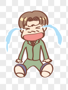 卡通人物头像大哭的男孩素材