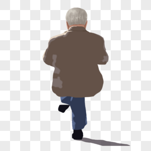 一生背影爷爷素材