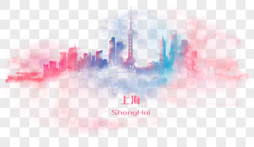 上海水彩插画图片
