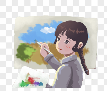 军人素材画画图片