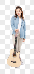 弹吉他的女青年图片