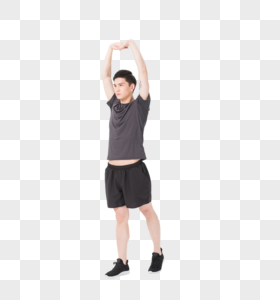 男性健身肢体拉伸热身动作图片