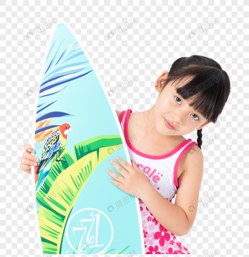冲浪的小女孩图片