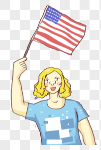 美国独立日漫画人物素材高清图片