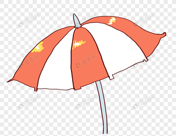防暑防晒漫画遮阳伞素材图片