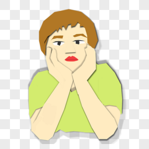 托腮的女人图片