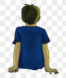 背影素材坐着的男孩素材