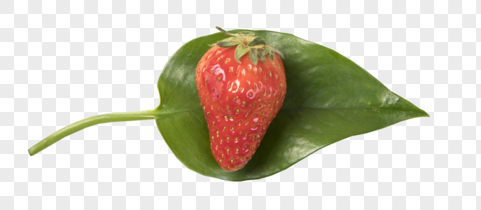 产品实物草莓叶草莓果元素图片