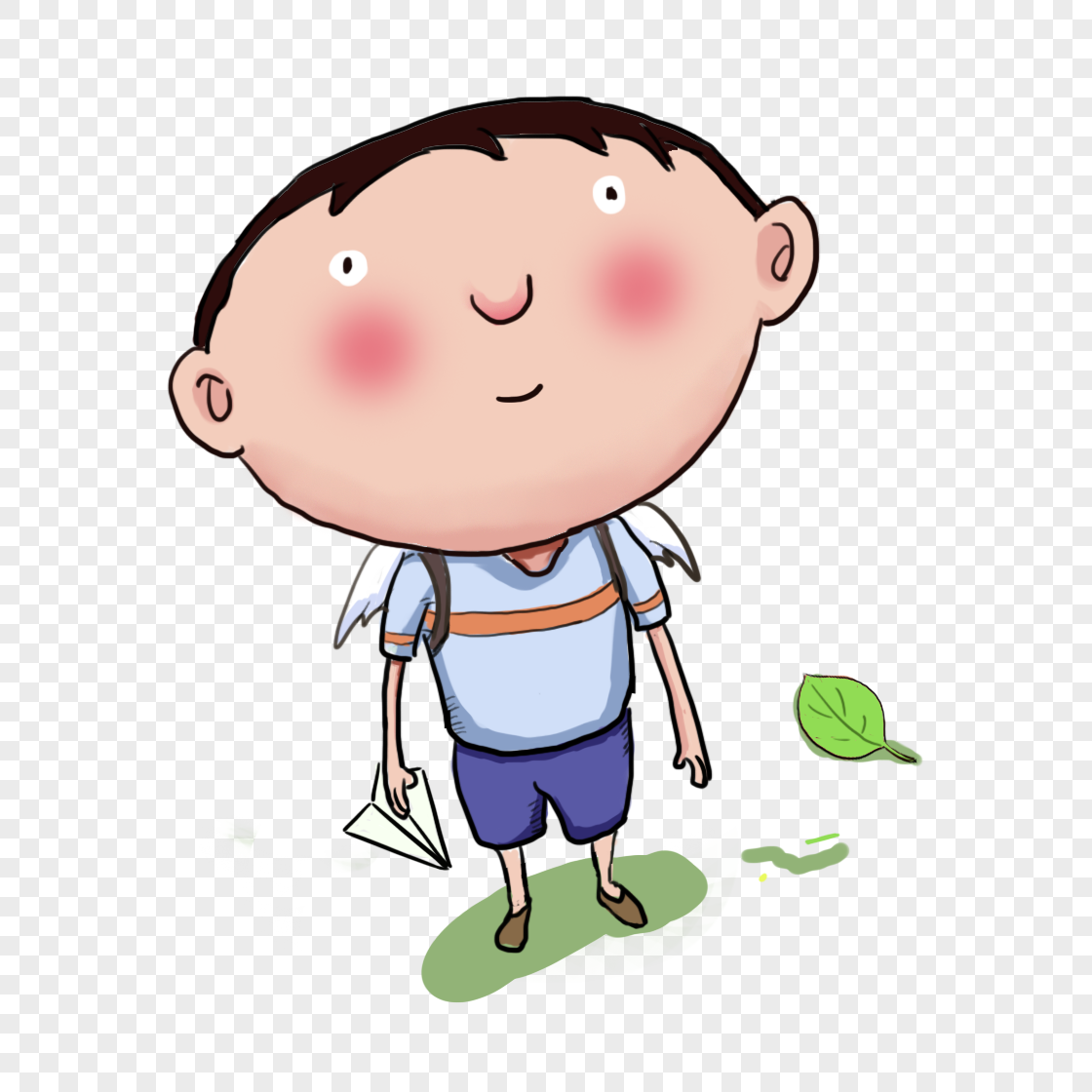 拿纸飞机男孩