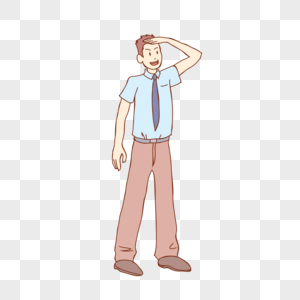 招手的小人图片