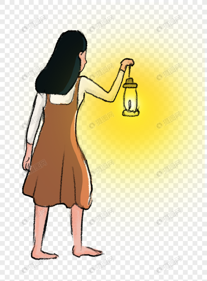 拿着油灯的女孩