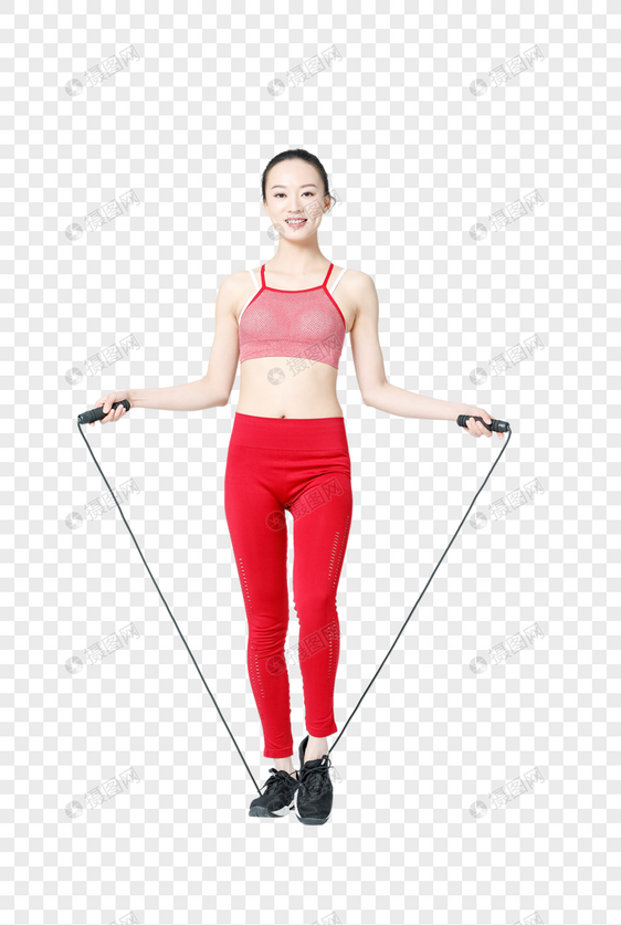 健身运动女性跳绳图片图片