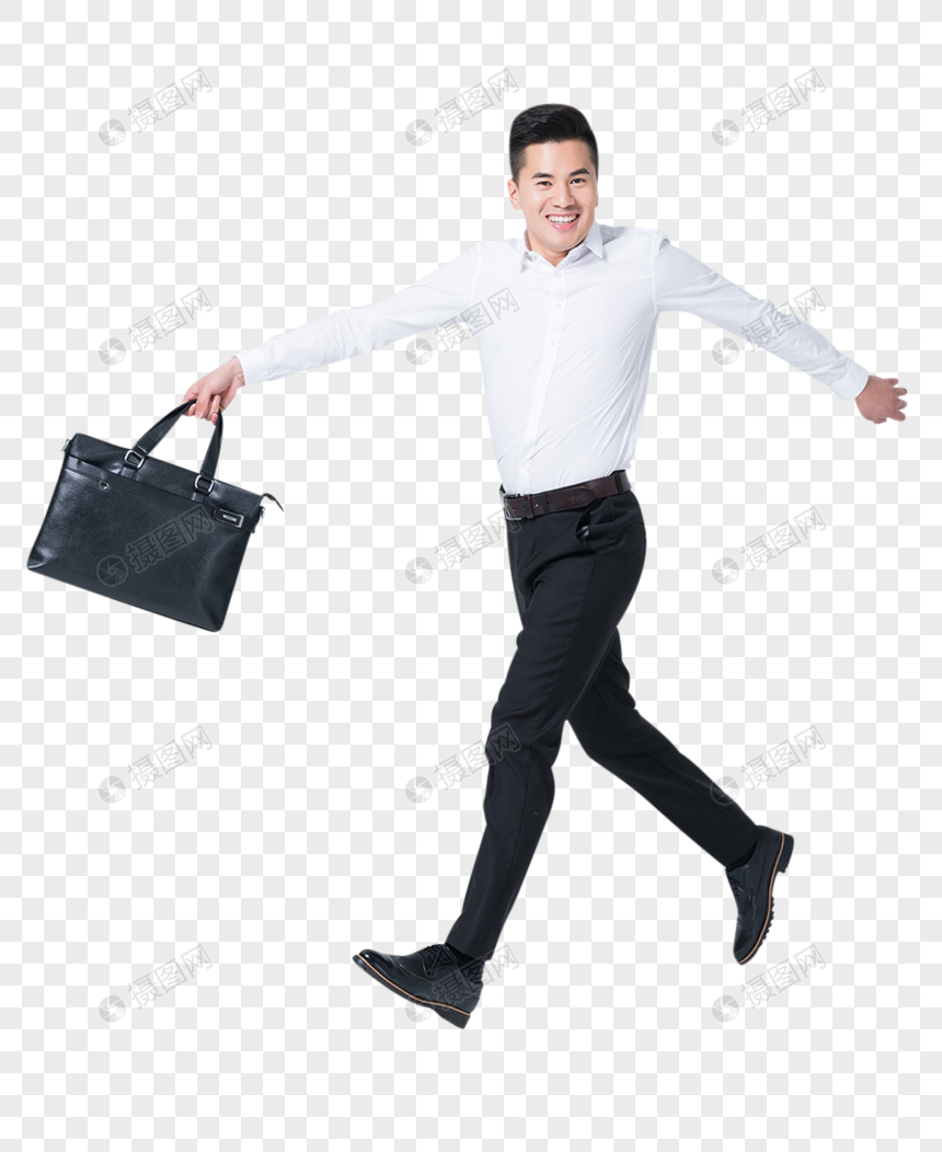 上班开心大步走商务男士图片
