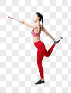 运动女性健身拉伸热身运动图片图片