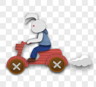 骑车的兔子图片