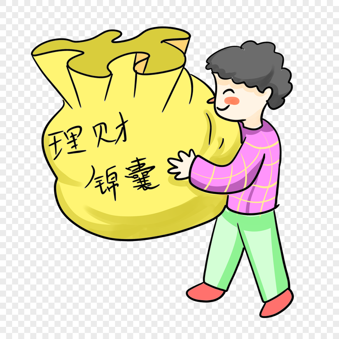 图片 素材 手绘/卡通元素 理财的人.