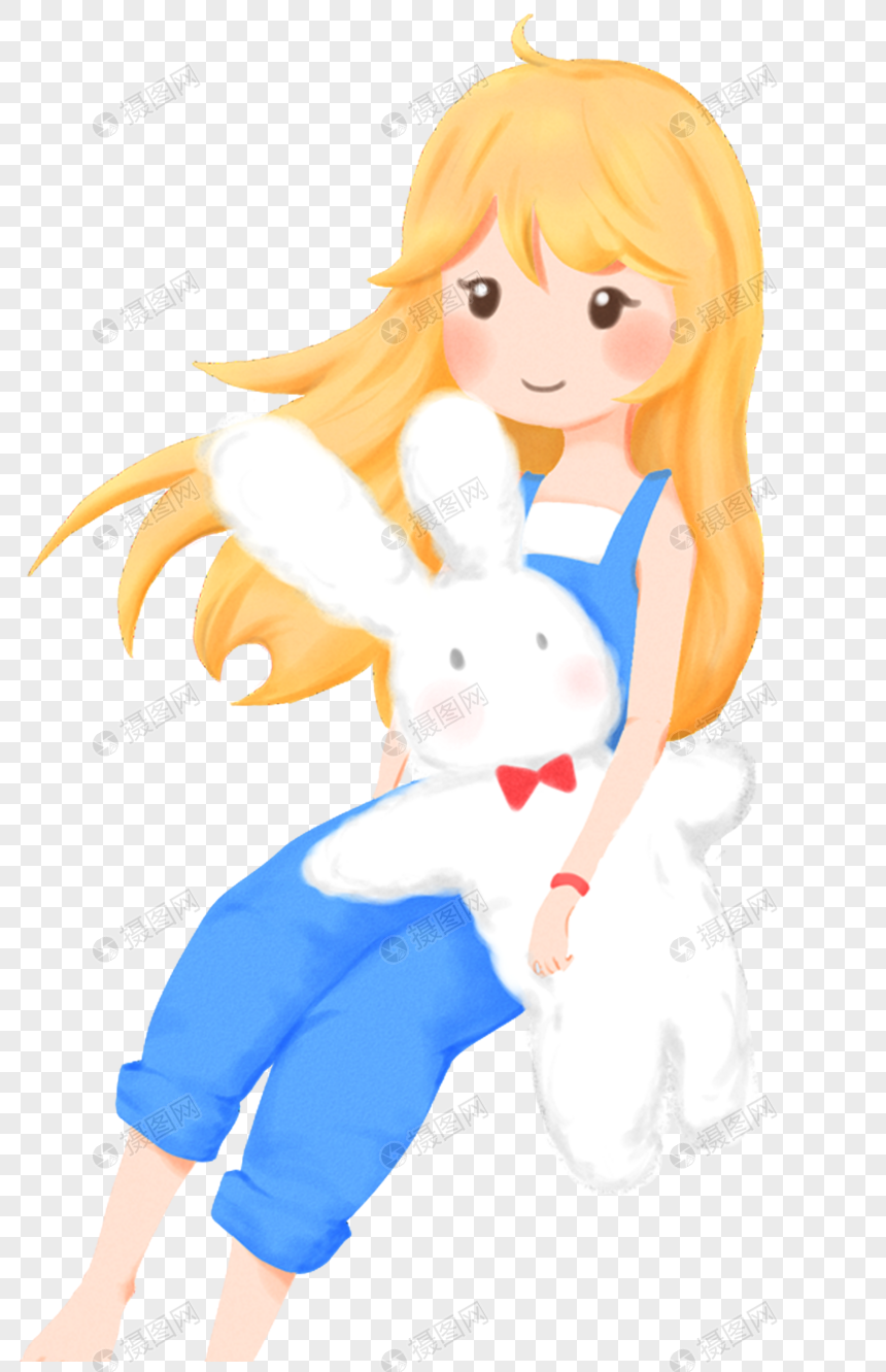抱兔子的女孩