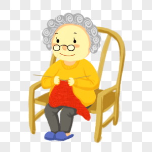 织毛衣的老奶奶图片