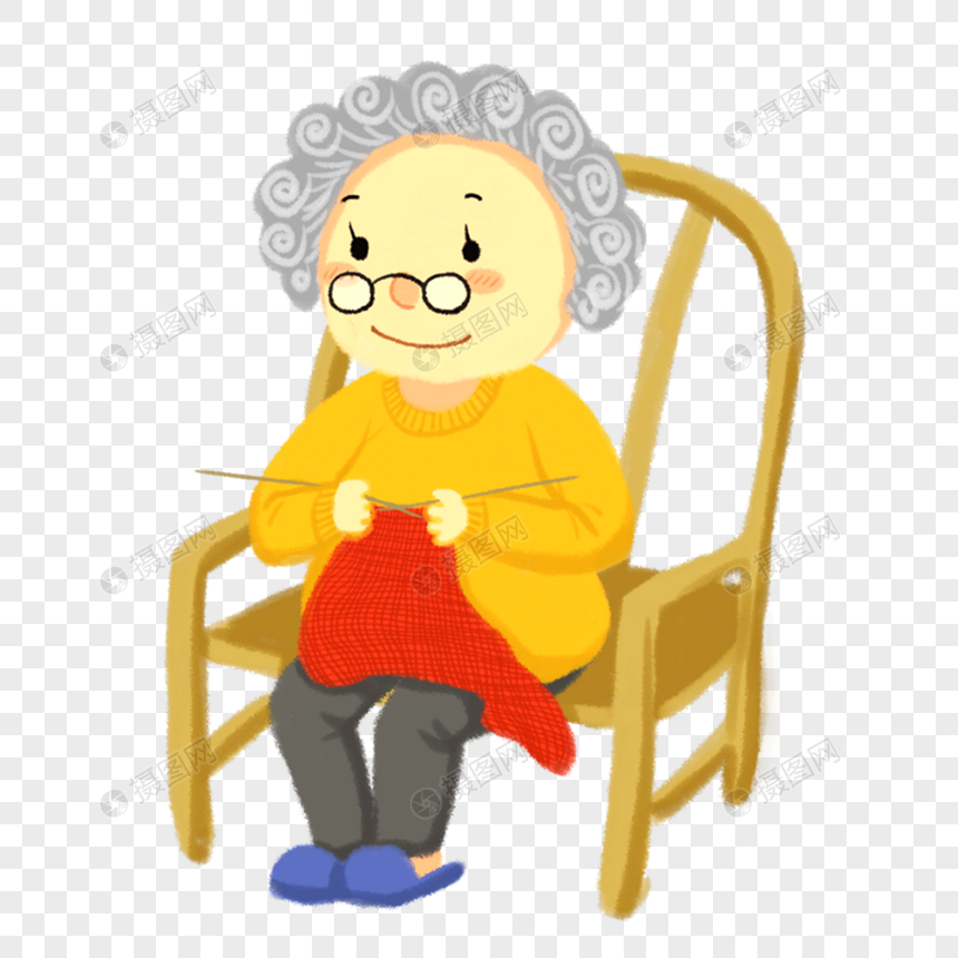 毛衣简笔画老奶奶图片