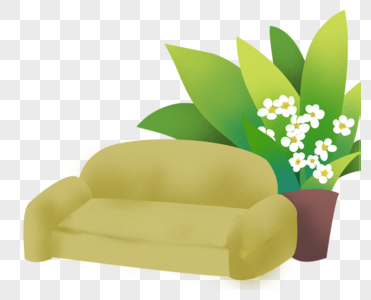 沙发盆栽图片