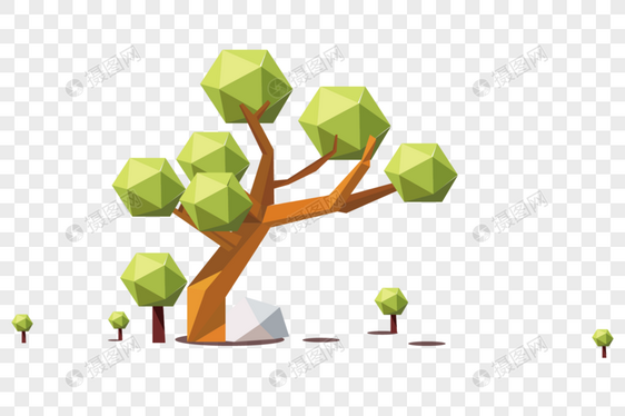 折纸风格的树图片
